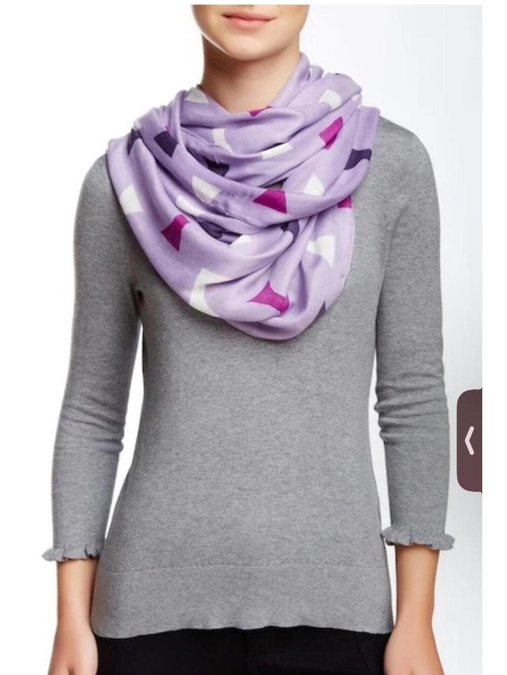 Kate Spade New York FoxGlove Purple Bows Scarf 80x30 Purple